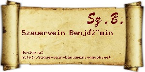Szauervein Benjámin névjegykártya