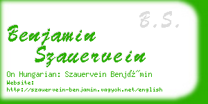 benjamin szauervein business card